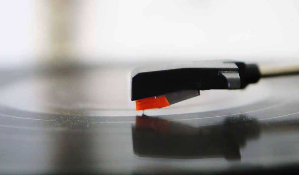 Turntable with Stylus on Record